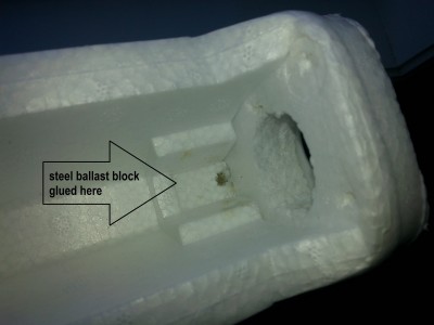 moulded front of the foam fuselage.