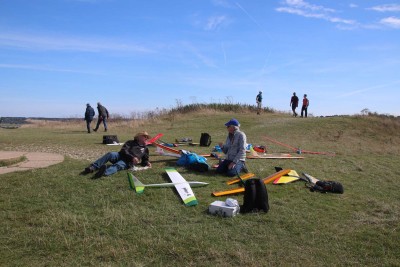 The pits area at the top of Ivinghoe Beacon