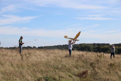 Jonathan about to test flying his immaculate Gö-3 &quot;Minimoa&quot;
