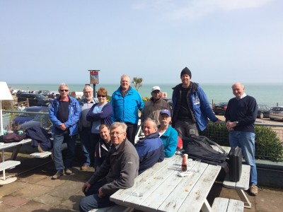 The entire crew during lunch in St Margareth-at-the-Bay