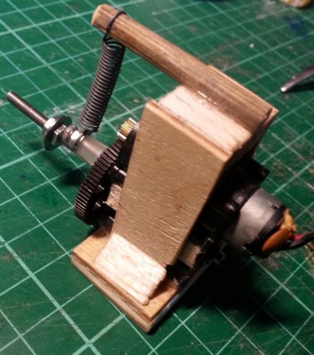 all the wood bits were salvaged from my &quot;useful(?) scrap&quot; box. Rod for the spring is a bamboo skewer