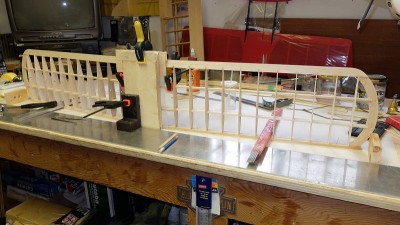 Rigging up the dihedral with the symmetrical airfoil and keeping it straight required some imagineering